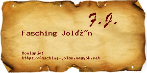 Fasching Jolán névjegykártya