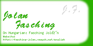 jolan fasching business card